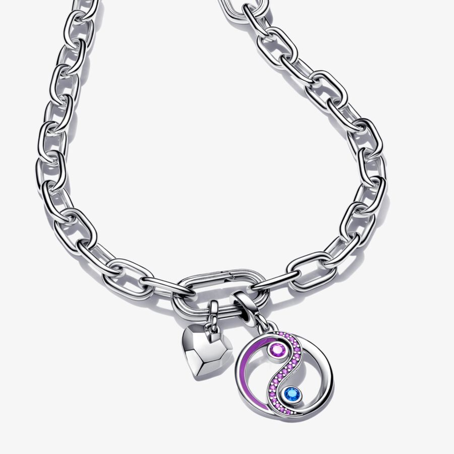 Pandora ME Faceted Heart Yin & Yang Necklace Set image number 0